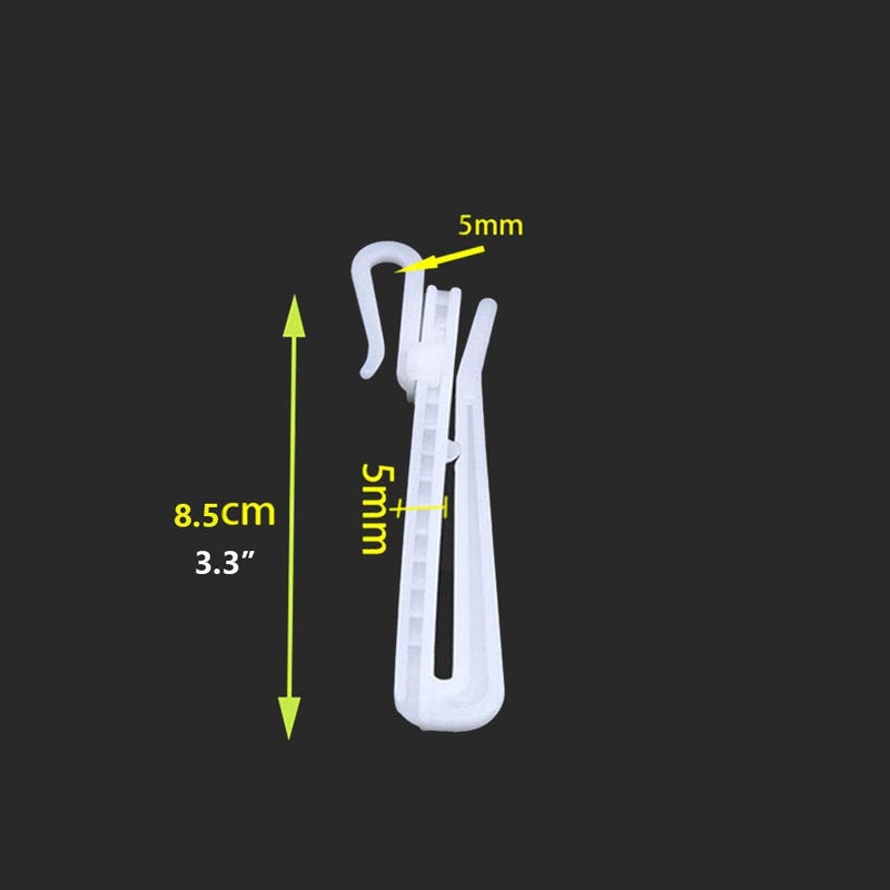 Ailejia 30 Pcs Plastic Adjustable Pinch Pleat Hook Depth Pinch Pleat Locking Curtain Tape Hook Curtain Hooks for Door Curtain and Shower Curtain (85mm.30pcs) - Image 4